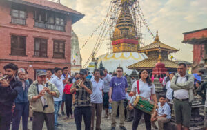 Gunla festival at Swyambhu